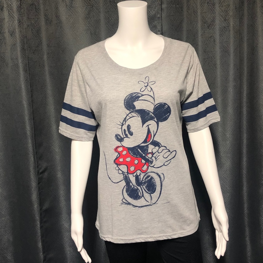 Disney Gray Minnie Mouse Short Sleeve Tee